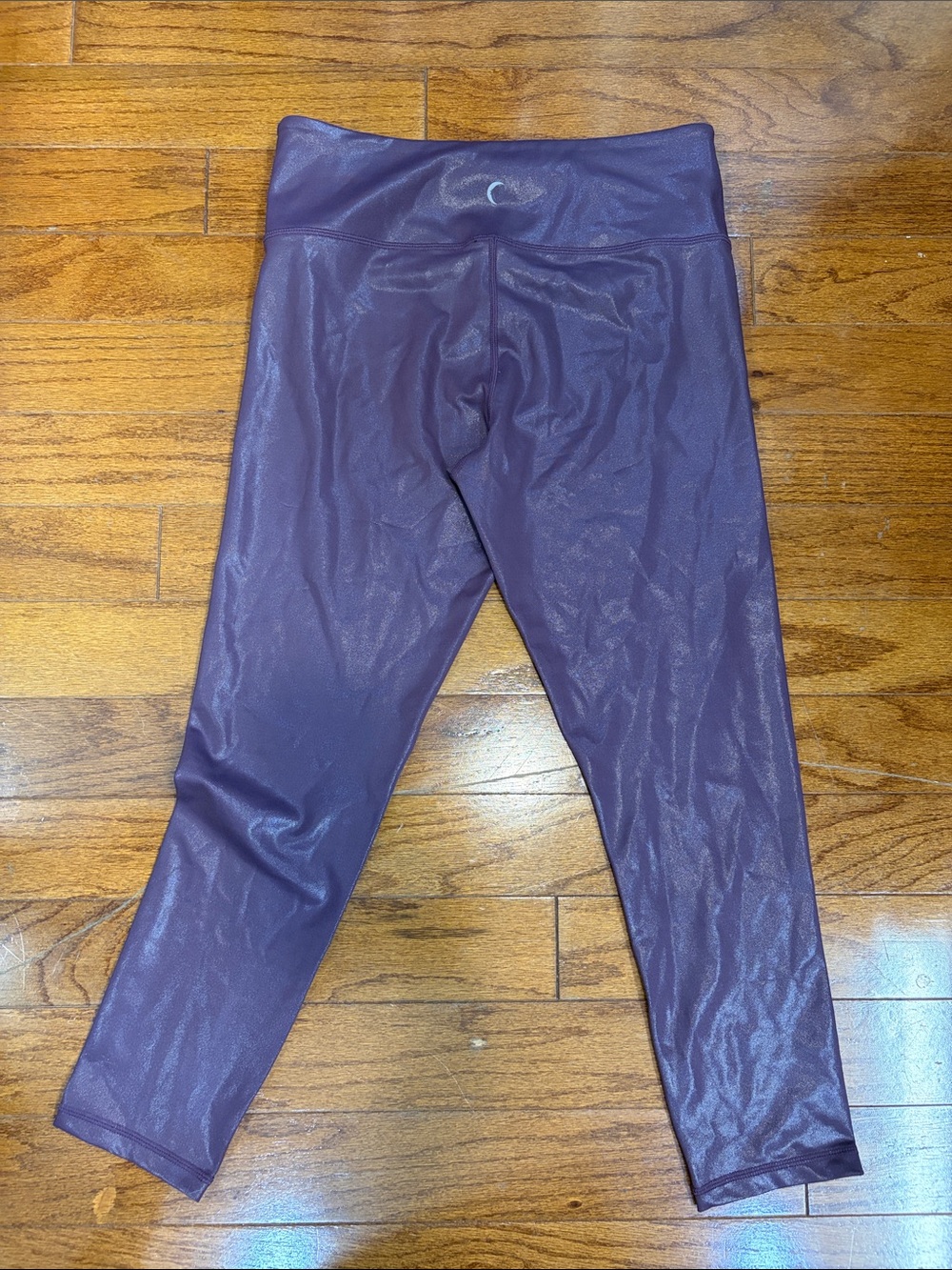 ZYIA active women’s 7/8 length leggings purple shiny size 12